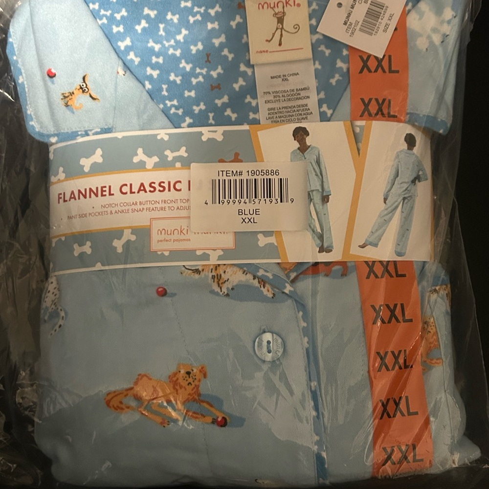 MUNKI Munki Flannel Classic Pajama Set - XXL